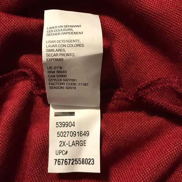 🇺🇸ALS🇺🇸 NWT XXL Red Van Heusen Polo Shirt - Picture 11 of 13